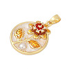 Brass Micro Pave Cubic Zirconia Pendants KK-U068-08G-02-2