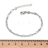 304 Stainless Steel Dapped Chains Bracelets for Women BJEW-D466-08A-P-3