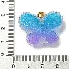 Transparent Resin Dotted Rhinetone Pendants RESI-N040-02G-02-RS-3