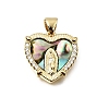 Brass Micro Pave Clear Cubic Zirconia Pendants CU-CBAF50C-01B-G02-1