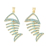 Brass Micro Pave Sky Blue Cubic Zirconia Pendants CU-CBA6938-05G-01-1