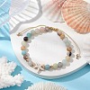 Natural Flower Amazonite Round Beaded Braided Bead Bracelets BJEW-JB10692-01-2