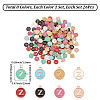 8 Bags 8 Colors Initial Letter A~Z Alphabet Enamel Charms ENAM-BM0001-11-2