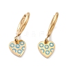 3 Pairs 3 Style Enamel Heart with Ring Dangle Hoop Earrings EJEW-B020-11G-2