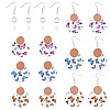 DIY Flat Round Butterfly Dangle Earrings Making Kits DIY-TA0012-29-1