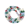 Electroplate Imitation Jade & Opaque & Transparent Glass Beads Strands EGLA-Q135-4x6MM-01G-3