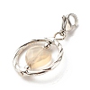 Alloy Linking Rings & Heart Natural Grey Agate Pendant Decorations HJEW-JM00604-01-4