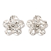 Flower Iron Stud Earrings EJEW-L096-003P-2