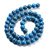 Synthetic Gold Line Turquoise Beads Strands G-H026-01B-02-2