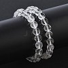 Natural Quartz Crystal Round Beaded Stretch Bracelets GG-CBA12F1-02C-12-1
