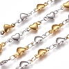 304 Stainless Steel Heart Link Chains STAS-D233-18GP-3