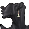 10 Pairs Alloy Enamel Christmas Tree Dangle Earrings EJEW-JE06538-3