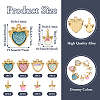 16Pcs 8 Styles Resin Pendants RESI-TA0002-14-12