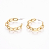 Semicircular Brass Cable Chain Stud Earrings EJEW-E196-07MG-1