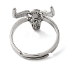 Non-Tarnish Cattle 304 Stainless Steel Adjustable Rings for Women RJEW-F163-02P-3