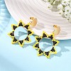 Brass Dangle Stud Earrings for Women EJEW-MZ00758-01-1