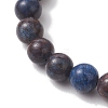 Round Natural Blue Opal Beads Stretch Bracelets for Women Men BJEW-JB13526-3