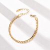 304 Stainless Steel Panzer Chain Bracelets for Women BJEW-F529-15G-1