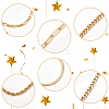 ANATTASOUL 6Pcs 6 Style Brass Twist Rope & Figaro & Paperclip & Curb Chain Bracelets Set for Women BJEW-AN0001-10-3