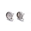 Non-Tarnish 304 Stainless Steel Stud Earring Settings X-STAS-H467-08P-8mm-2