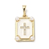 Brass Micro Pave Cubic Zirconia Pendants KK-H255-07G-01-1