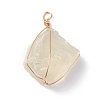 Natural Lemon Quartz Pendants PALLOY-JF01256-01-2