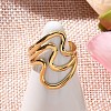 304 Stainless Steel Wave Multilayer Open Cuff Rings for Women LS-RJEW-Z077-01G-03-2