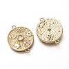 Brass Micro Pave Clear Cubic Zirconia Links Connectors ZIRC-C020-20G-2