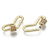 Brass Micro Pave Cubic Zirconia Screw Carabiner Lock Charms KK-R136-066B-NF-3