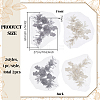2Pcs 2 Colors Flower Chemical Fiber with Crystal Rhinestone Embroidery Sew on Cloth Patches PATC-FG0003-60A-2