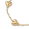 304 Stainless Steel Cable Chain Heart Links Bracelets for Women BJEW-P321-01G-3