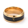 Black Enamel Centigrade Mark Finger Ring RJEW-I089-03G-2