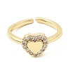 Brass Micro Pave Cubic Zirconia Cuff Open Rings for Women RJEW-B160-10G-4