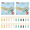 Alloy Enamel Cat Charm Locking Stitch Markers HJEW-PH01672-1