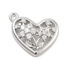 Brass Pave Clear Cubic Zirconia Pendants KK-Z061-07P-1