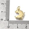 Brass Micro Pave Clear Cubic Zirconia with Glass Charms KK-G525-06G-03-3