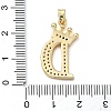 Rack Plating Brass Micro Pave Cubic Zirconia Pendants KK-D535-01D-RS-3