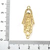 Brass Micro Pave Clear Cubic Zirconia Hamsa Hand with Saint Jude Connector Charms KK-M319-14G-3