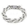 304 Stainless Steel Ceramics Cuban Link Chain Bracelets for Men BJEW-B102-02P-01-1