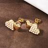 Brass ABS Plastic Pearl Heart Stud Earrings EJEW-L275-14G-02-3