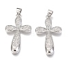 Brass Micro Pave Clear Cubic Zirconia Pendants ZIRC-O038-09P-1