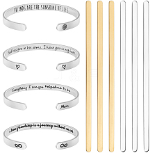 Beebeecraft 6Pcs 2 Styles 304 Stainless Steel Bangle Blank Strips MAK-BBC0001-08