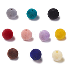 Flocky Acrylic Beads X-OACR-L011-D-M