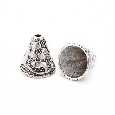 Tibetan Style Cone Alloy Bead Caps PALLOY-I112-09AS-1