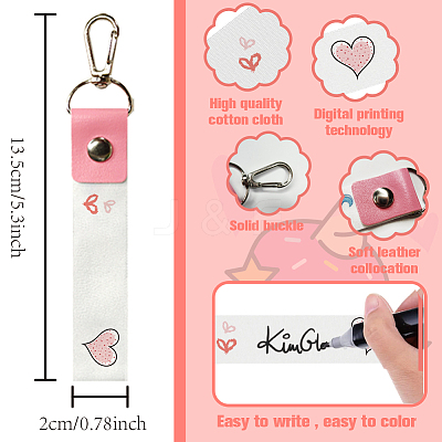 PU Leather & Cotton Name Marker Keychain AJEW-WH0514-031-1