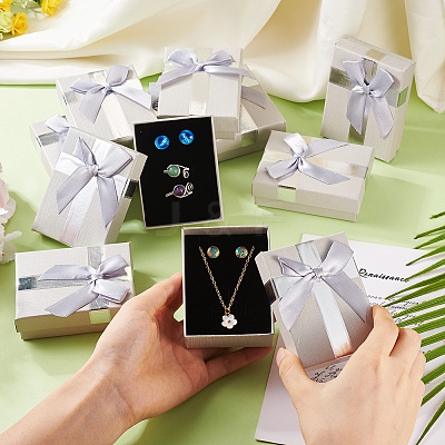 Rectangle Paper Jewelry Gift Boxes with Bowknot CON-TAC0010-89B-1
