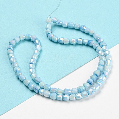 Electroplate Glass Beads Strand GLAA-G088-03-01C-1