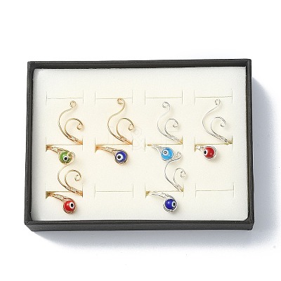 Copper Wire Wrap Open Cuff Rings RJEW-JR00562-02-1