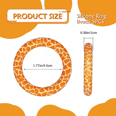 5Pcs Ring Food Grade Eco-Friendly Silicone Focal Beads JX893J-1