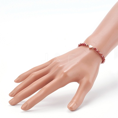 Electroplate Faceted Round Glass Beaded Bracelets BJEW-JB06124-1